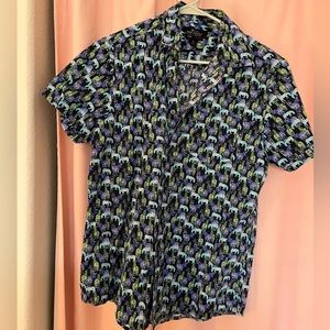Men’s medium button up with zebras